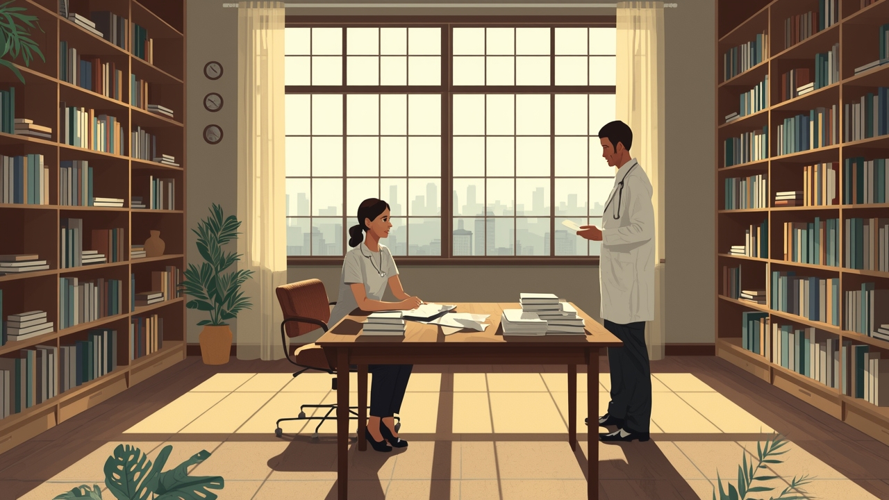 Doctor discusses menopause management with patient
