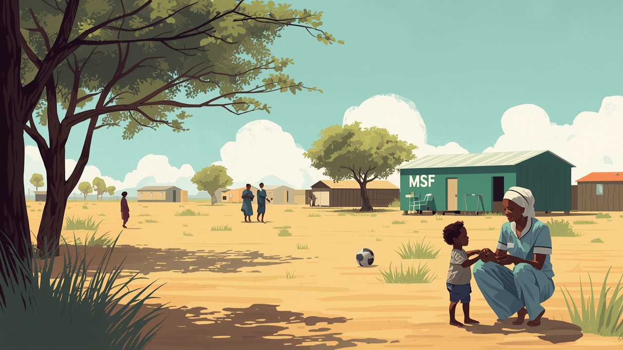 Nurse treats malnourished child in Somalia